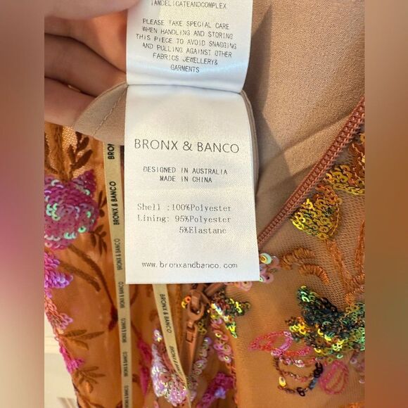 Bronx and Banco Sicilia Sequined Maxi Dress in coral multi, size xs - Picture 15 of 16